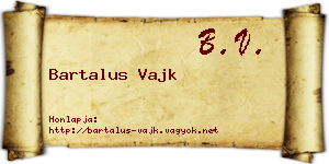 Bartalus Vajk névjegykártya